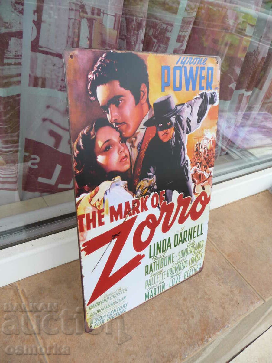 Placă de metal film The Mask of Zoro dragoste săbii de aventură cu preț 18.00 BGN | € 9.20