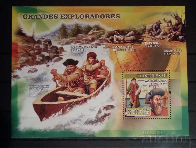 Guineea-Bissau 2007 Personalități / Nave Bloc 10 € MNH