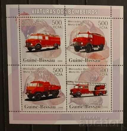 Guineea Bissau 2006 Cars/Fire Block MNH