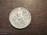 5 zlotys 1960 Poland Aluminum