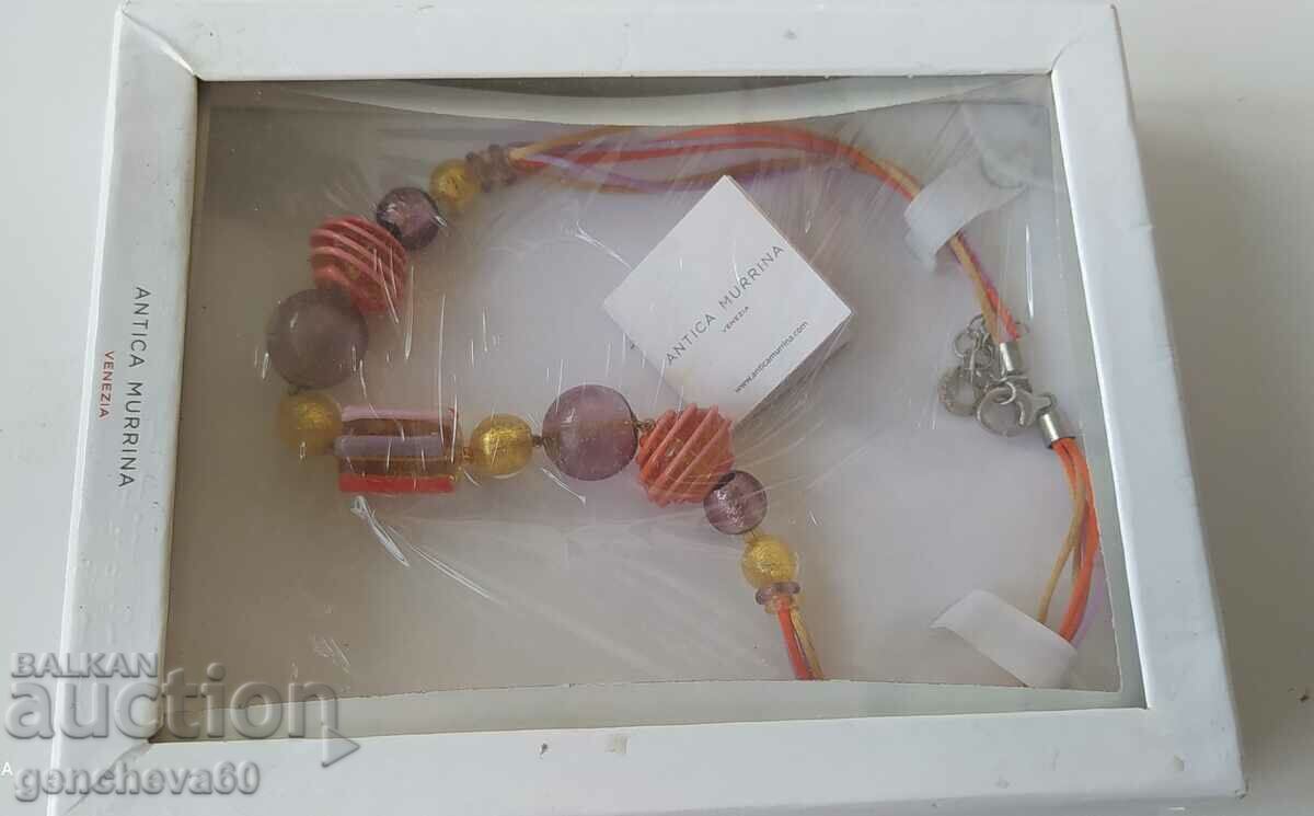 Hand-blown Murano glass necklace, certificate, Venice with price 35.00 BGN | € 17.90
