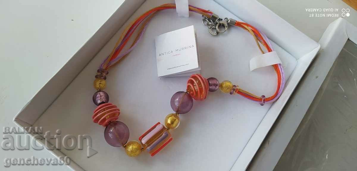 Auction  Hand-blown Murano glass necklace, certificate, Venice