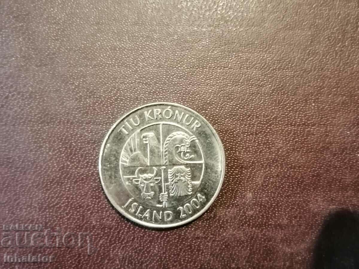 Iceland 10 kroner 2004