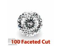 Moissanite / diamant / alb 6,5 mm, 1 ct. cu certificat