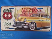 SIGN RETRO METAL "RUTE 66. ARIZONA."