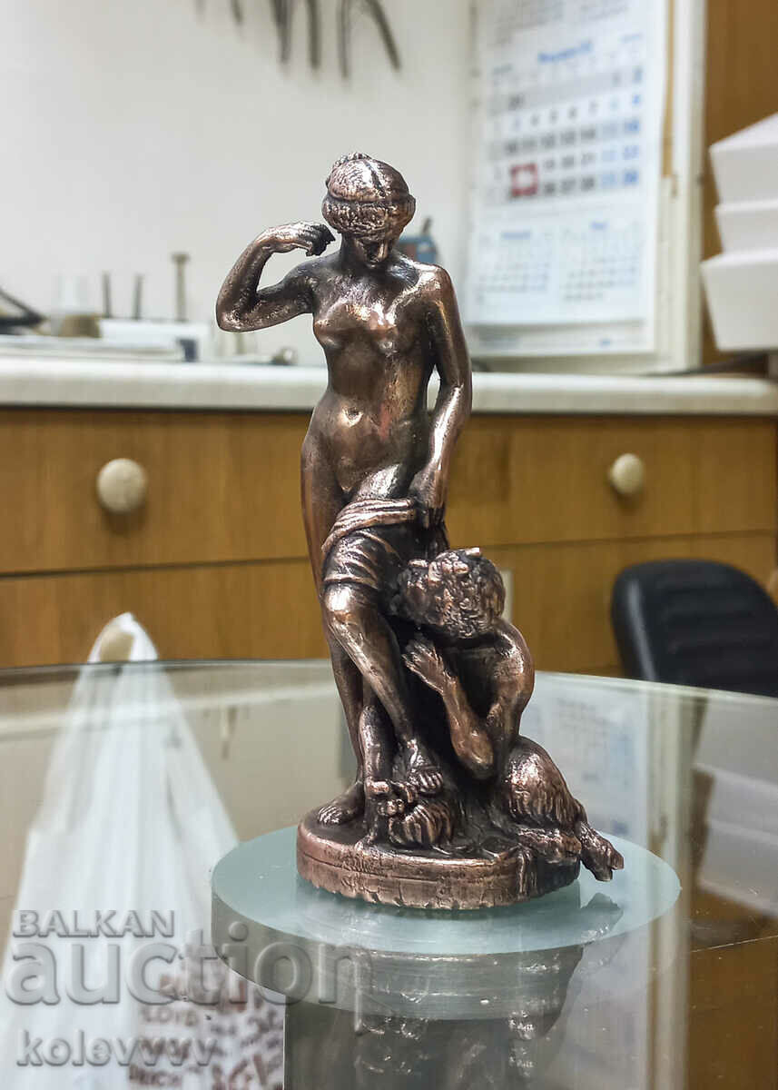 Statuette "Satyr and Nymph". Copper electroplating.