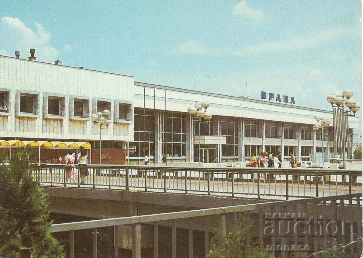 Old postcard - Vratsa, railway station