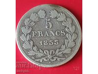 5 francs 1833 - France - Silver 0.900