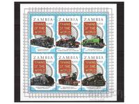 ZAMBIA 1997 Steam Locomotives clean small sheet