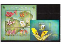 ZAMBIA 2002 Flowers pure series and block