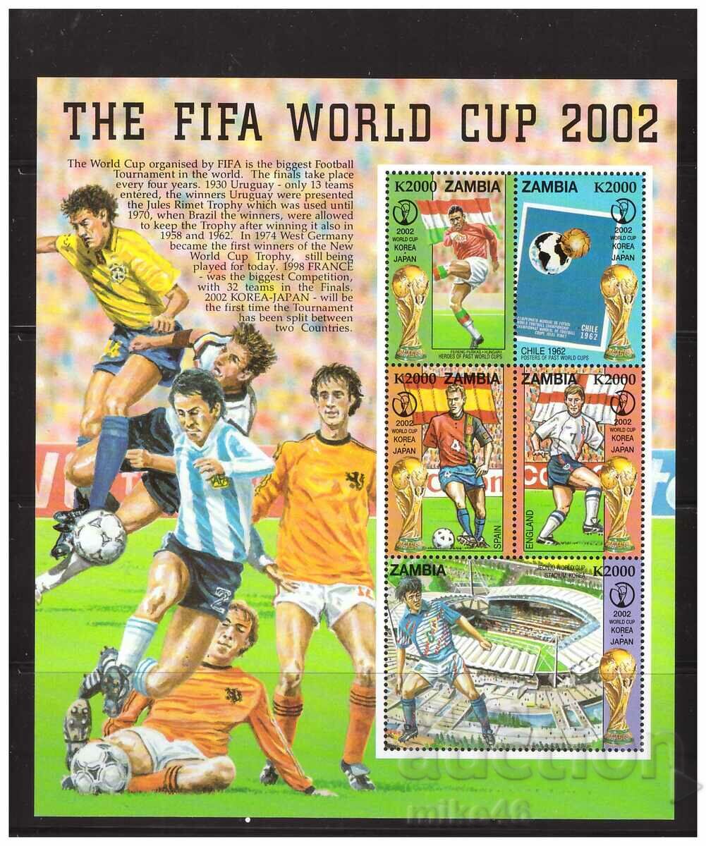 ZAMBIA 2002 Cupa Mondială FIFA curată foaie mică