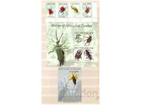 ZAMBIA 2005 Insects pure series, m. sheet and block