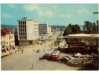 Old postcard - Mihailovgrad, View, buses