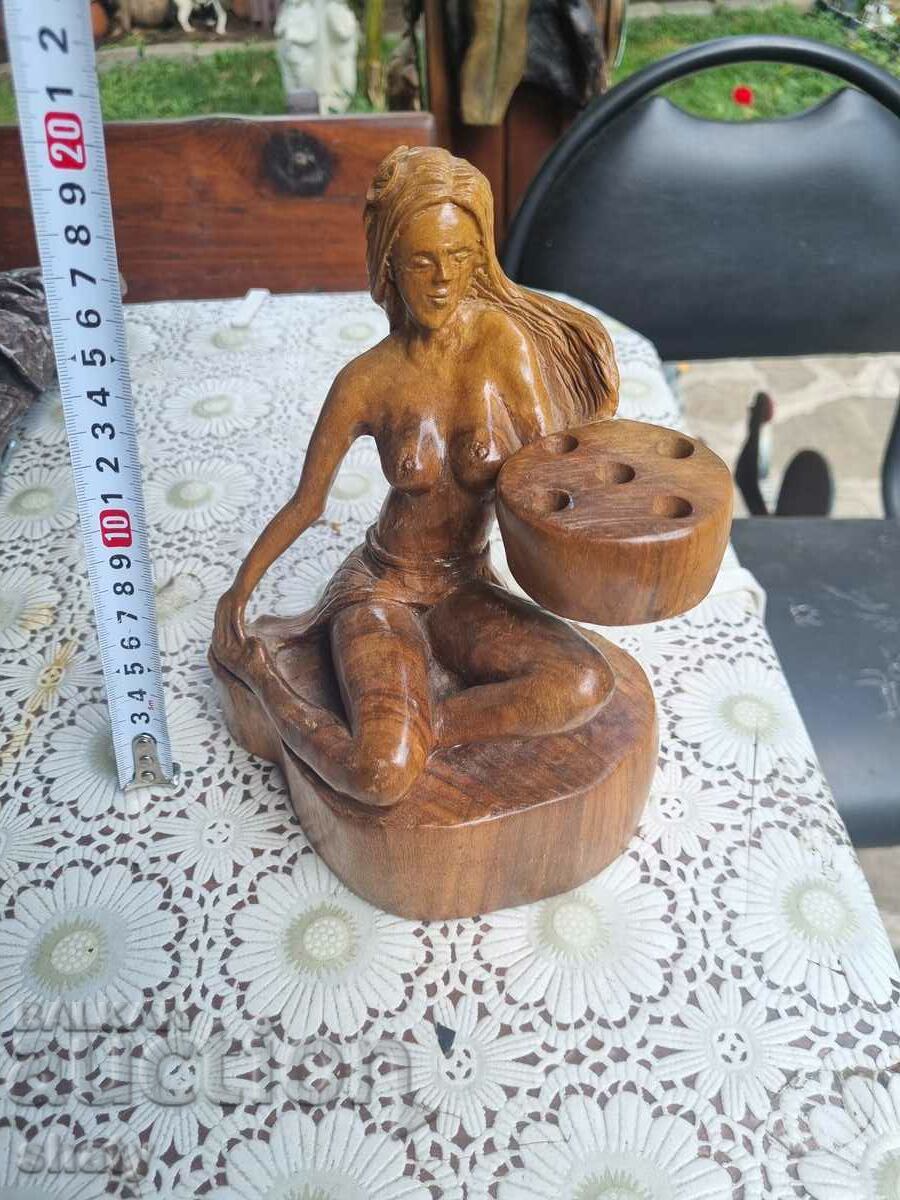 Old wooden figure. Author's Sculpture