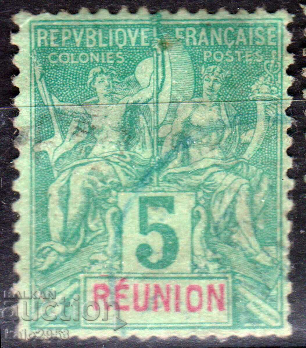 France/Reunion-1892- Colonial Allegory, stamp