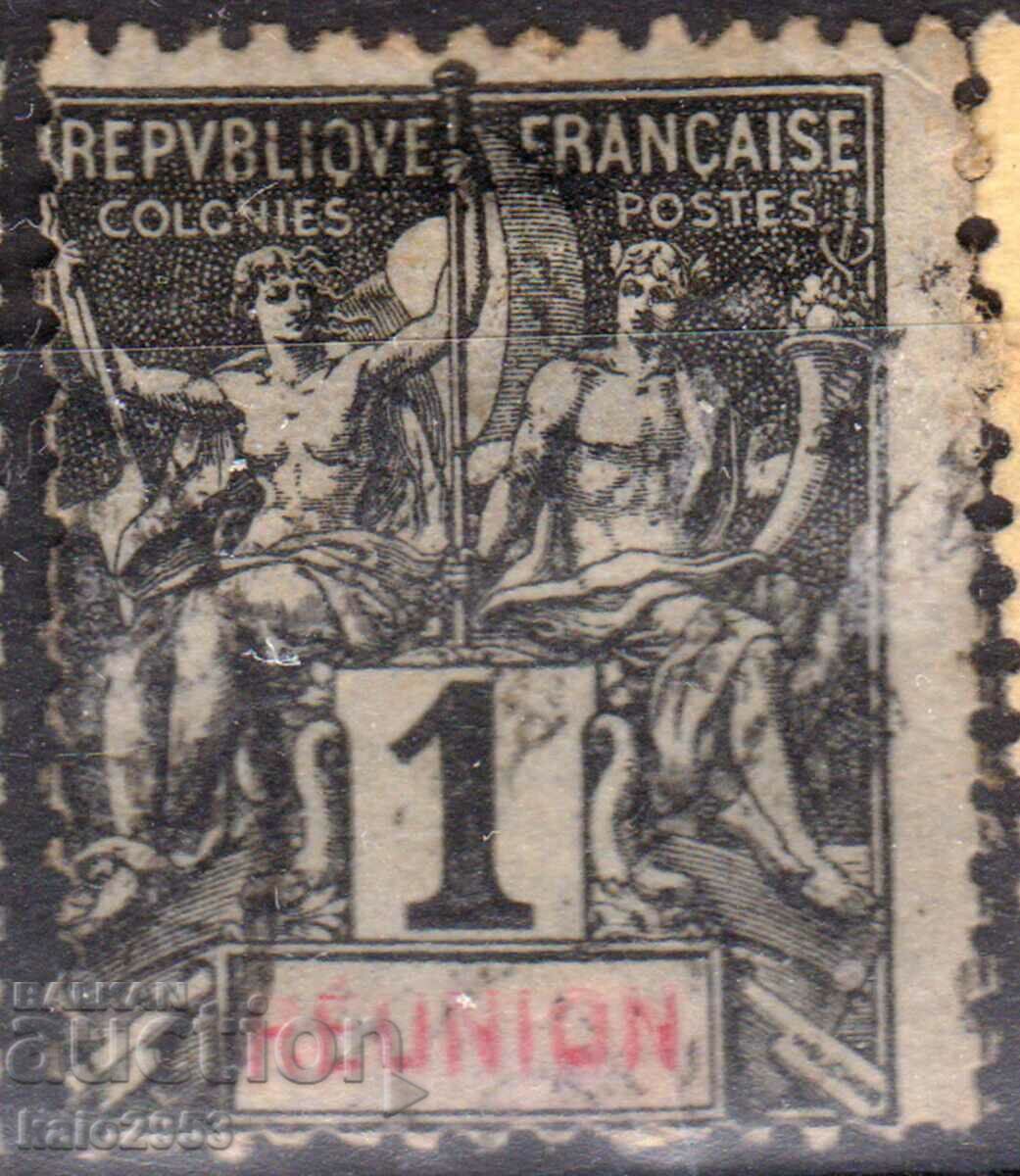 France/Reunion-1892- Colonial Allegory, stamp