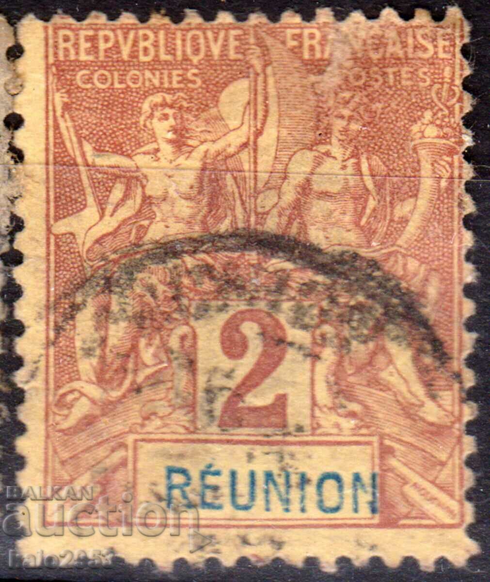 France/Reunion-1892- Colonial Allegory, stamp