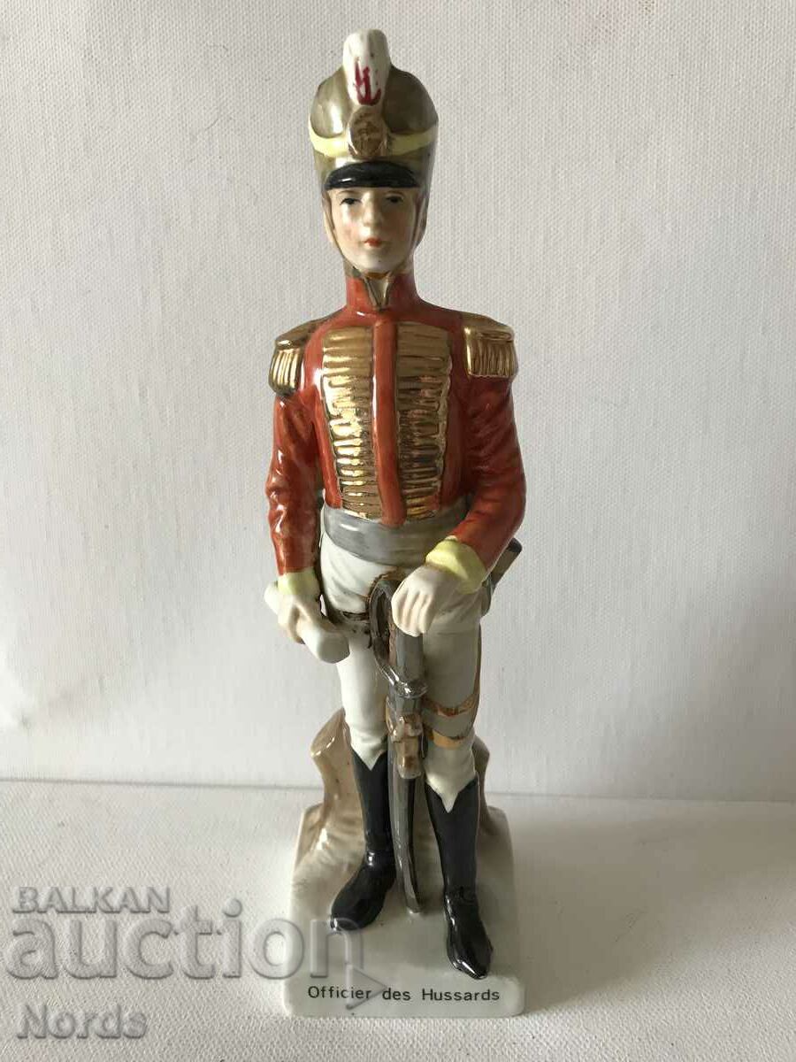 Porcelain soldier figurine with markings