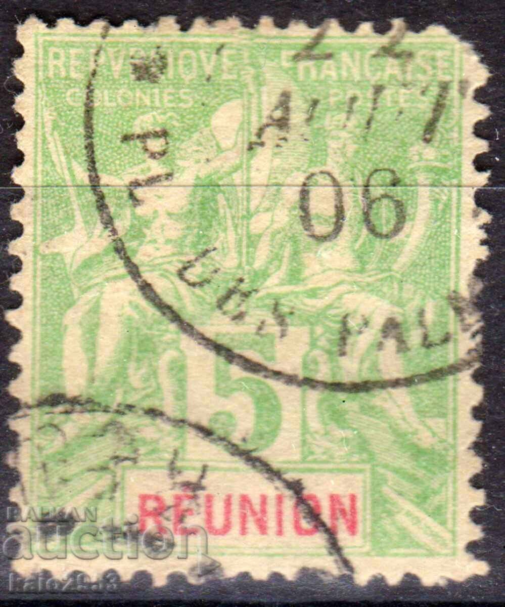 France/Reunion-1900- Colonial Allegory, stamp