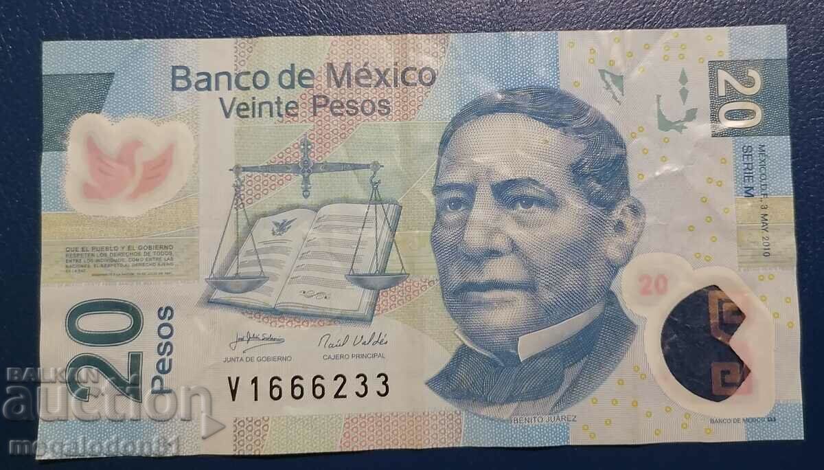 Mexic - 20 pesos 2010, polimer