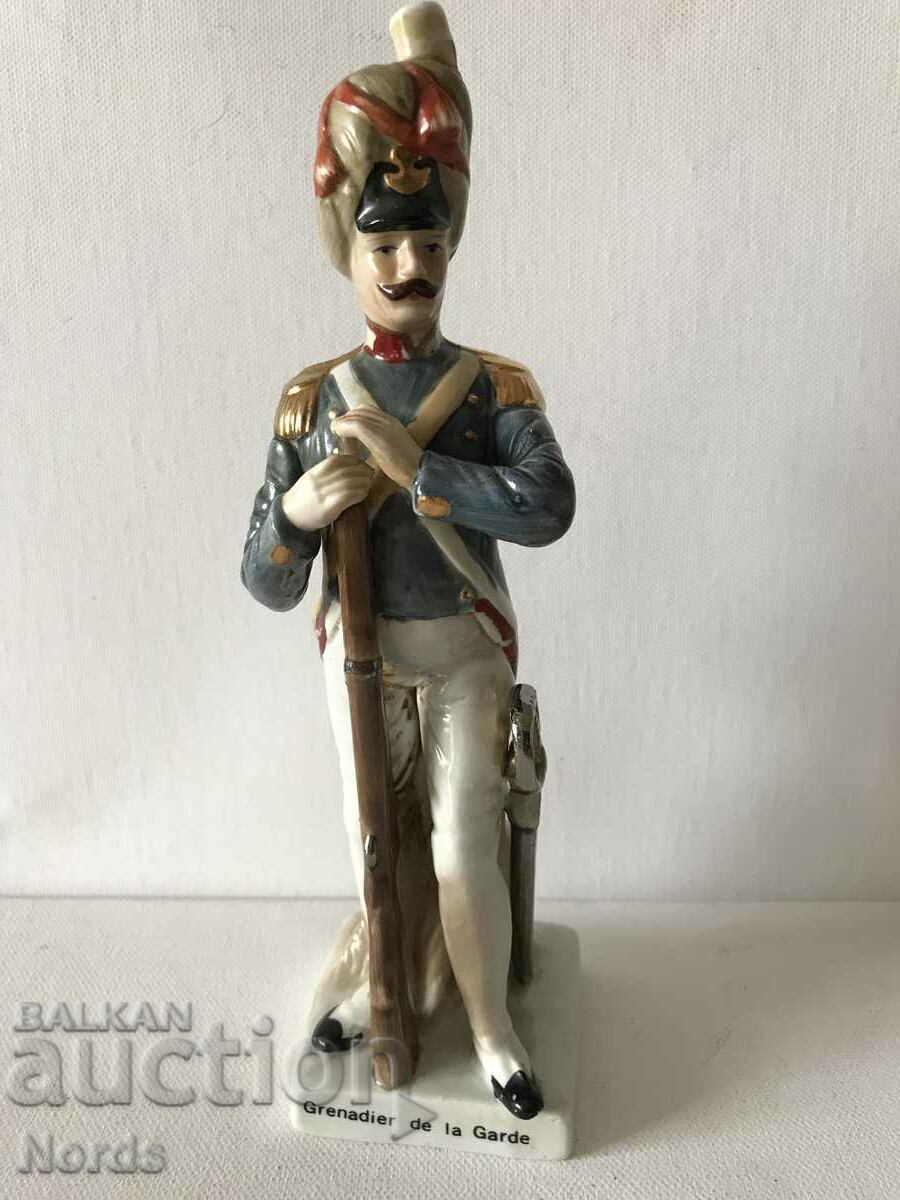 Porcelain soldier figurine with markings