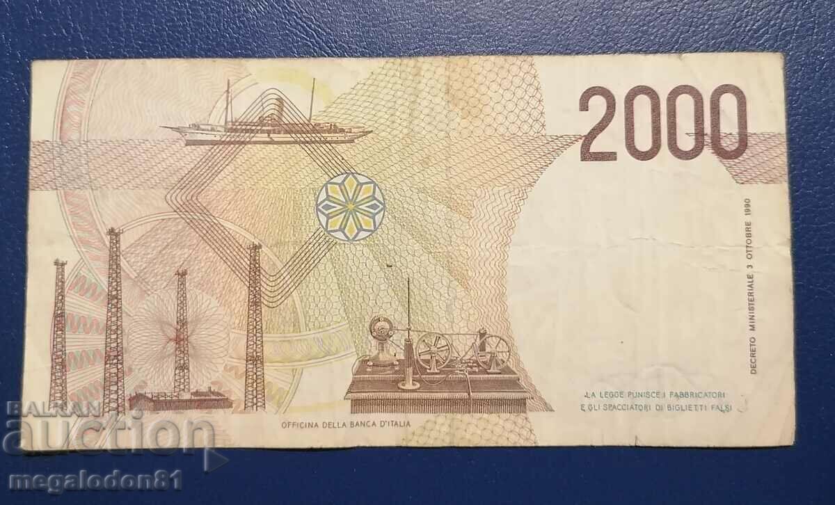 Италия - 2000 лири 1990г. с цена € 1.05 | 2.05 лв.