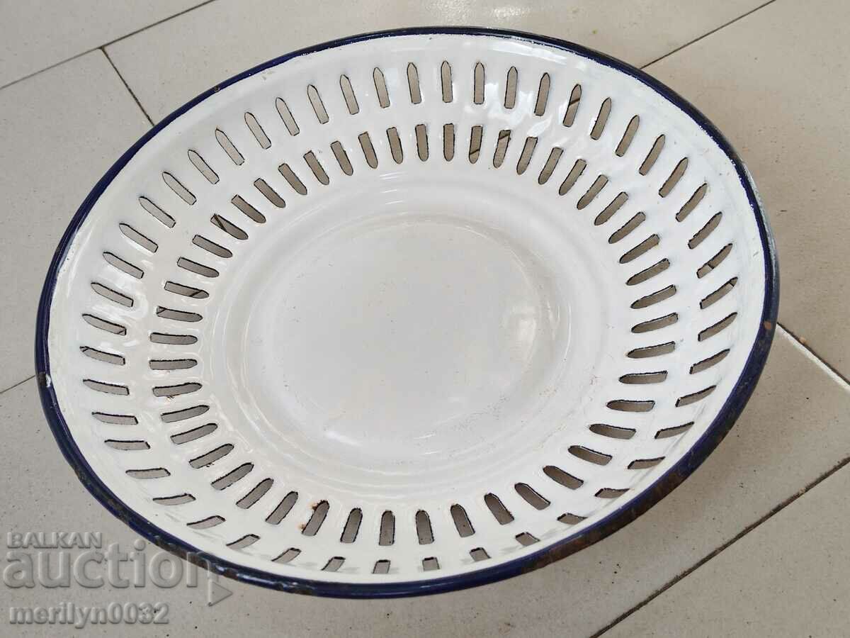 Παλιό πάνερ με σμάλτο, φρουτιέρα, εμαγιέ γλάστρα με τιμή 44.00 BGN | € 22.50