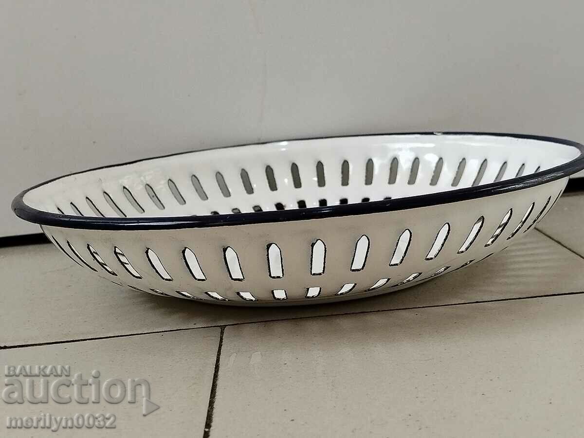 Παράδοση Παλιό πάνερ με σμάλτο, φρουτιέρα, εμαγιέ γλάστρα