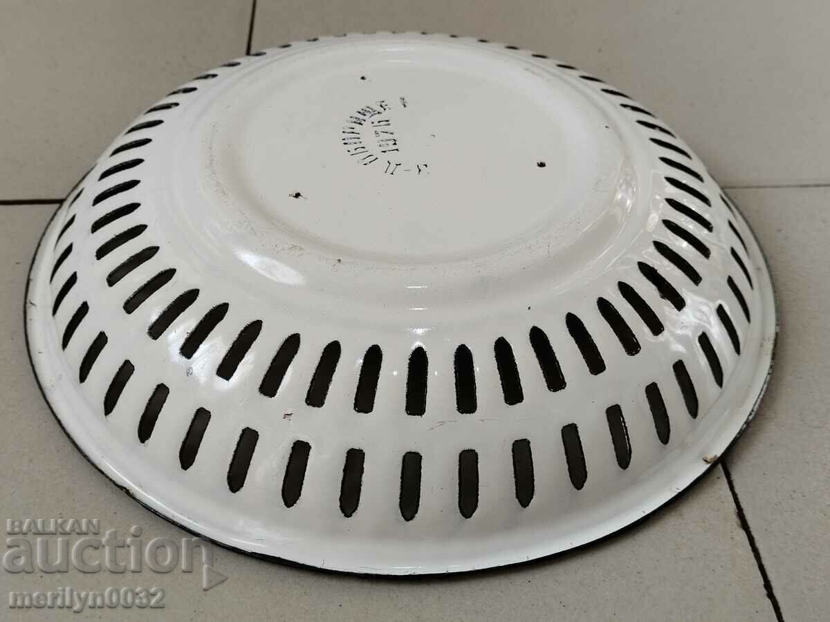 Παλιό πάνερ με σμάλτο, φρουτιέρα, εμαγιέ γλάστρα - 5