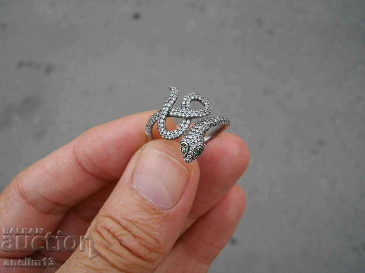 OLD SILVER SNAKE RING