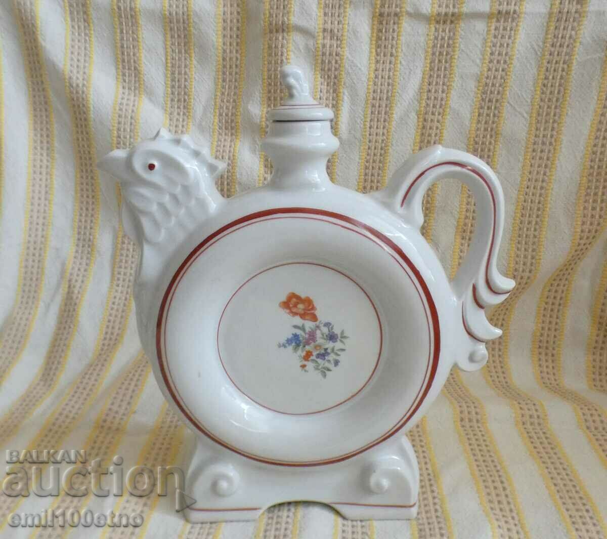 Rooster-shaped jug, old Bulgarian porcelain, 1956 with price 30.00 BGN | € 15.34 Rooster-shaped jug, old Bulgarian porcelain, 1956 with price 30.00 BGN | € 15.34
