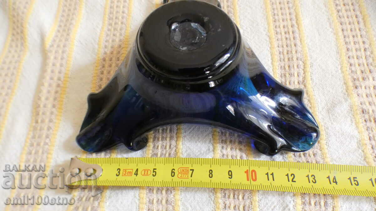 Handmade colored glass ashtray - 7