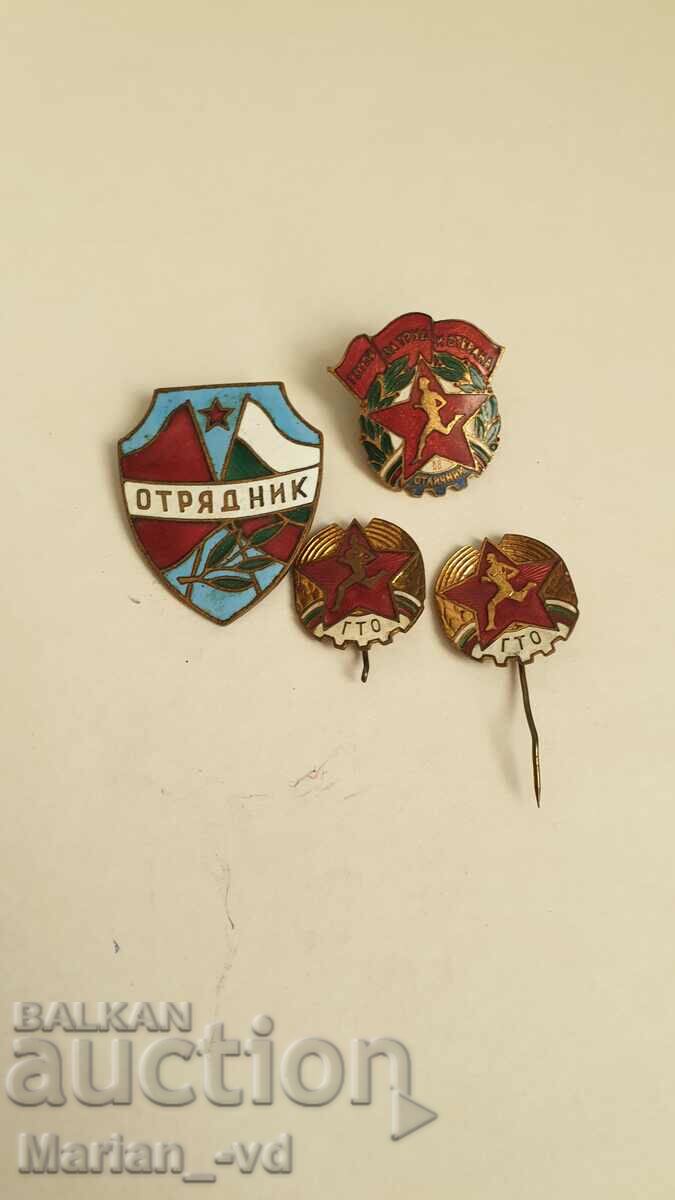 Lot of old enamel badges - 4 pieces