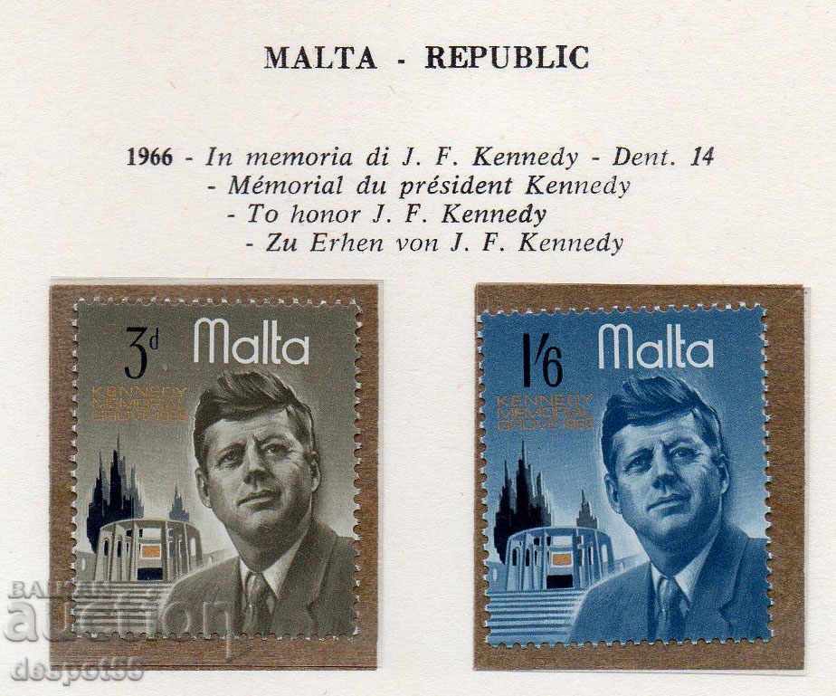 1966. Μάλτα. John Kennedy και το μνημείο προς τιμήν του.