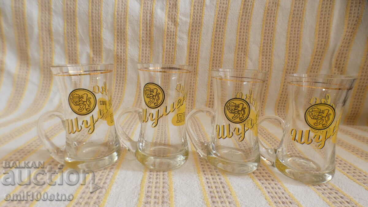 Set of 4 small mugs Shumensko beer 1882