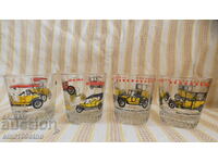 Set of 4 mugs with vintage cars