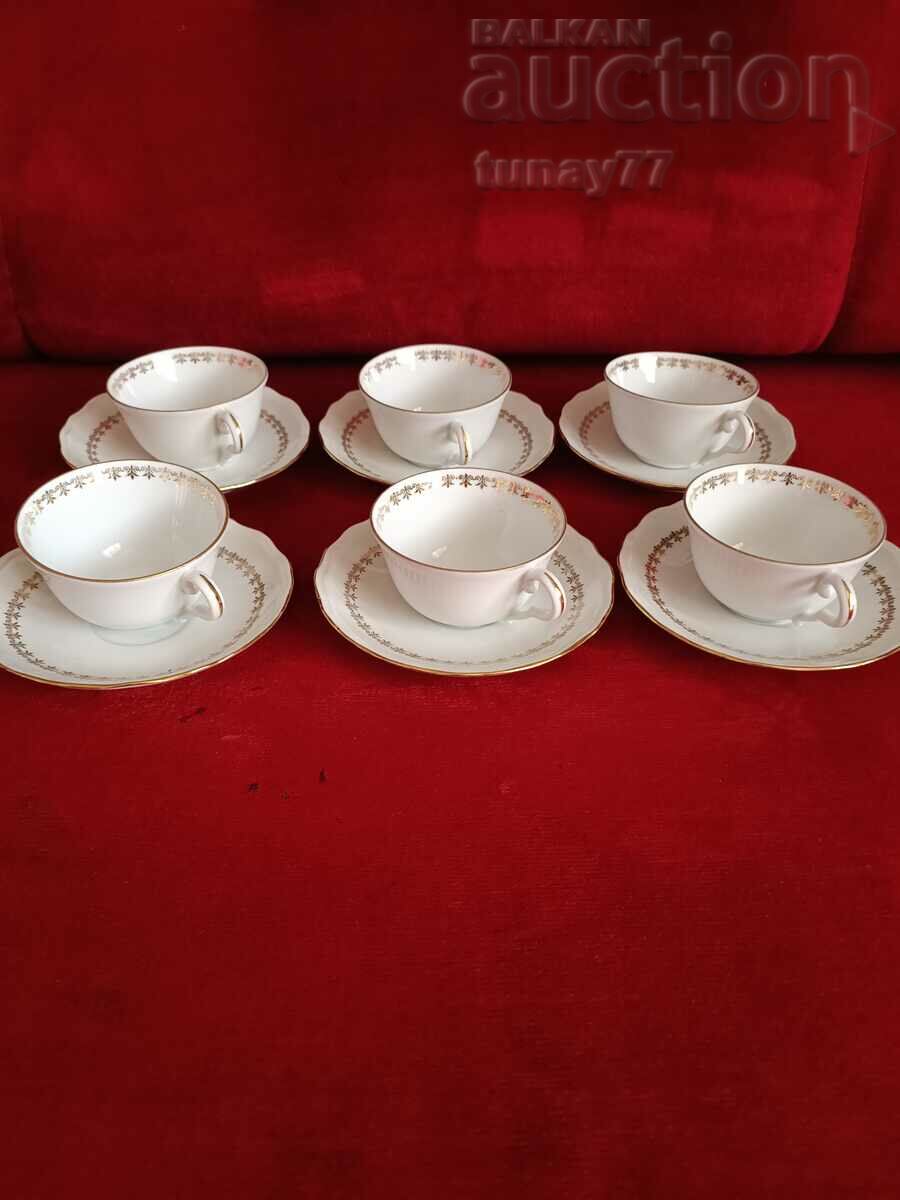 Six beautiful double set glasses marked France