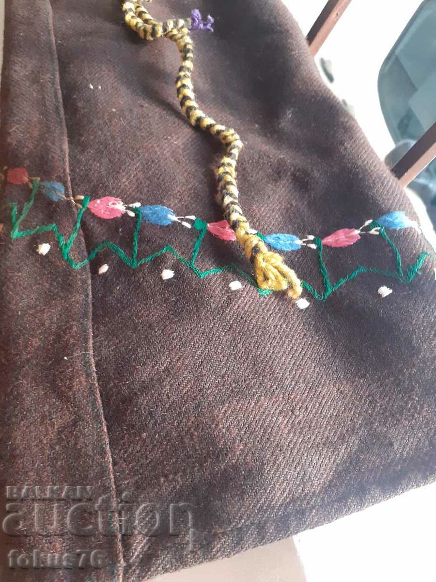 Authentic old large woolen embroidered costume apron - 6 Authentic old large woolen embroidered costume apron - 6