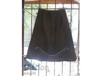 Authentic old large woolen embroidered costume apron