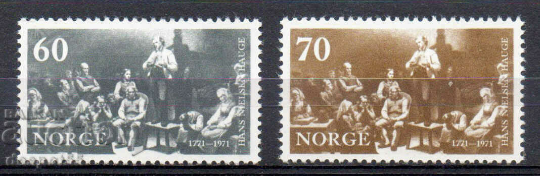 1971. Норвегия. 200 год. от рождението на Ханс Нилсен Хауге.