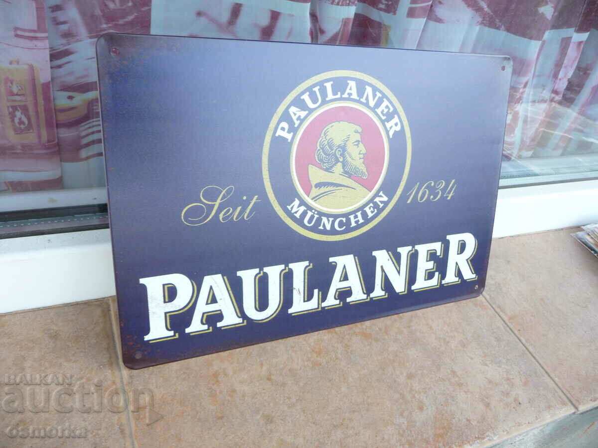 Metal beer sign Paulaner Munchen German Munich cloudy sve with price 18.00 BGN | € 9.20