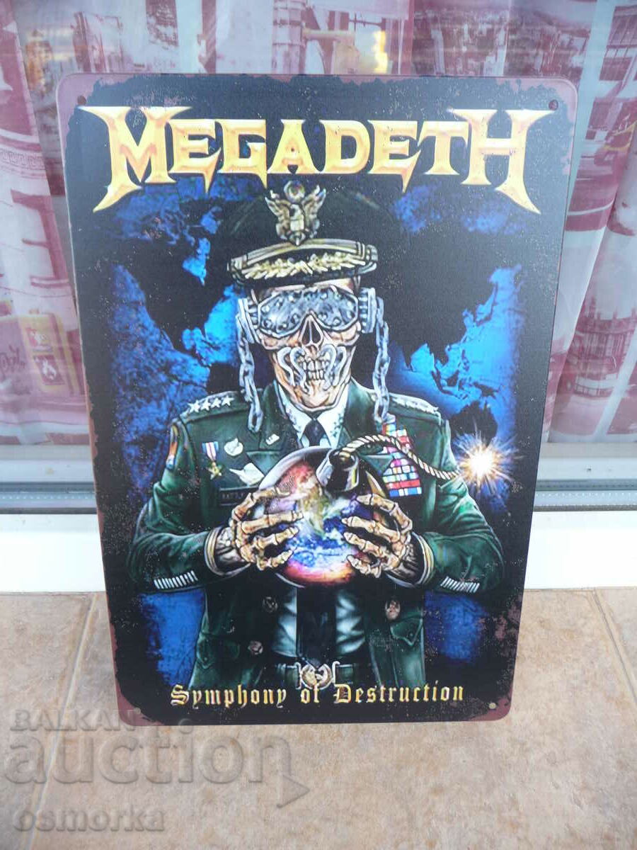 Metal plate music Megadeath heavy metal thrash album bomb