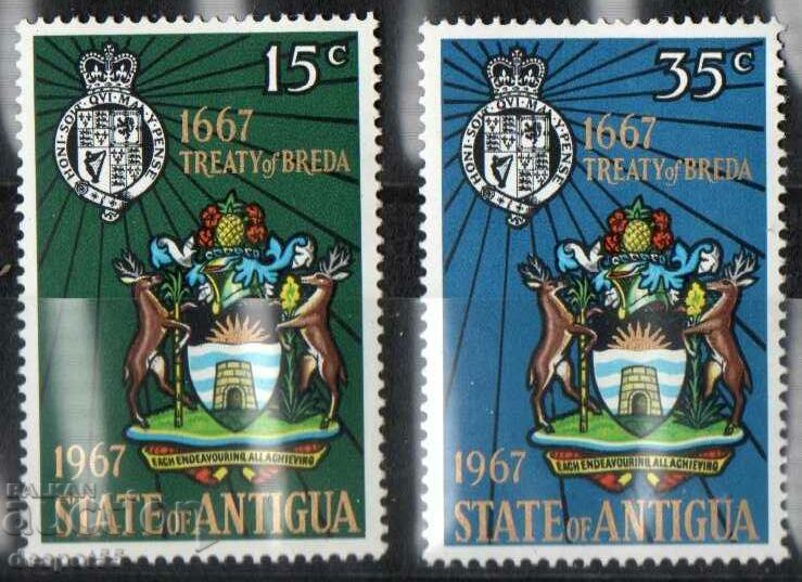 1967. Antigua. Coat of arms - 300th anniversary of the Treaty of Breda.