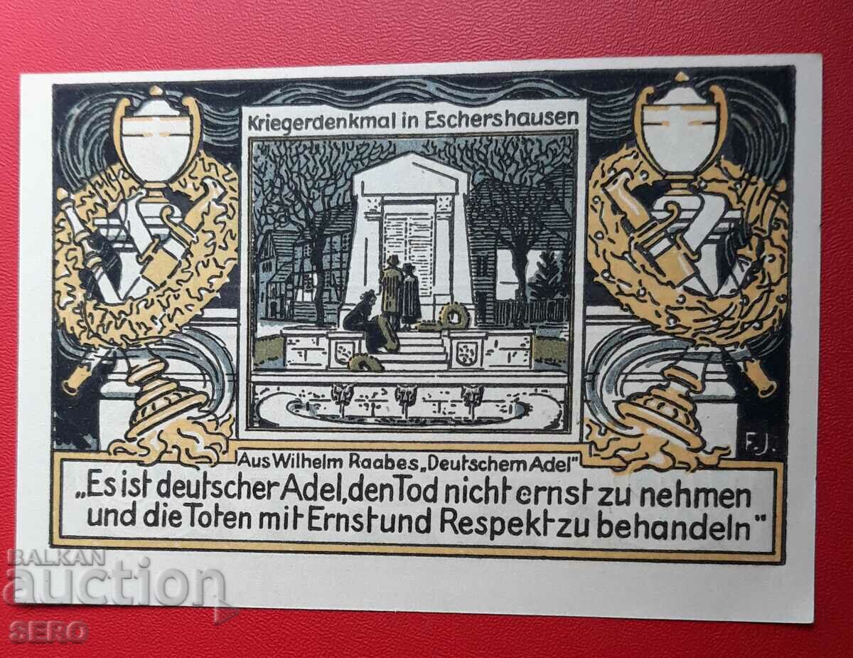 Bancnota-Germania-Saxonia-Eschershausen-75 pfennig 1921