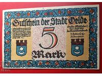 Banknote-Germany-S.Rhine-Westphalia-Oelde-5 marks 1921