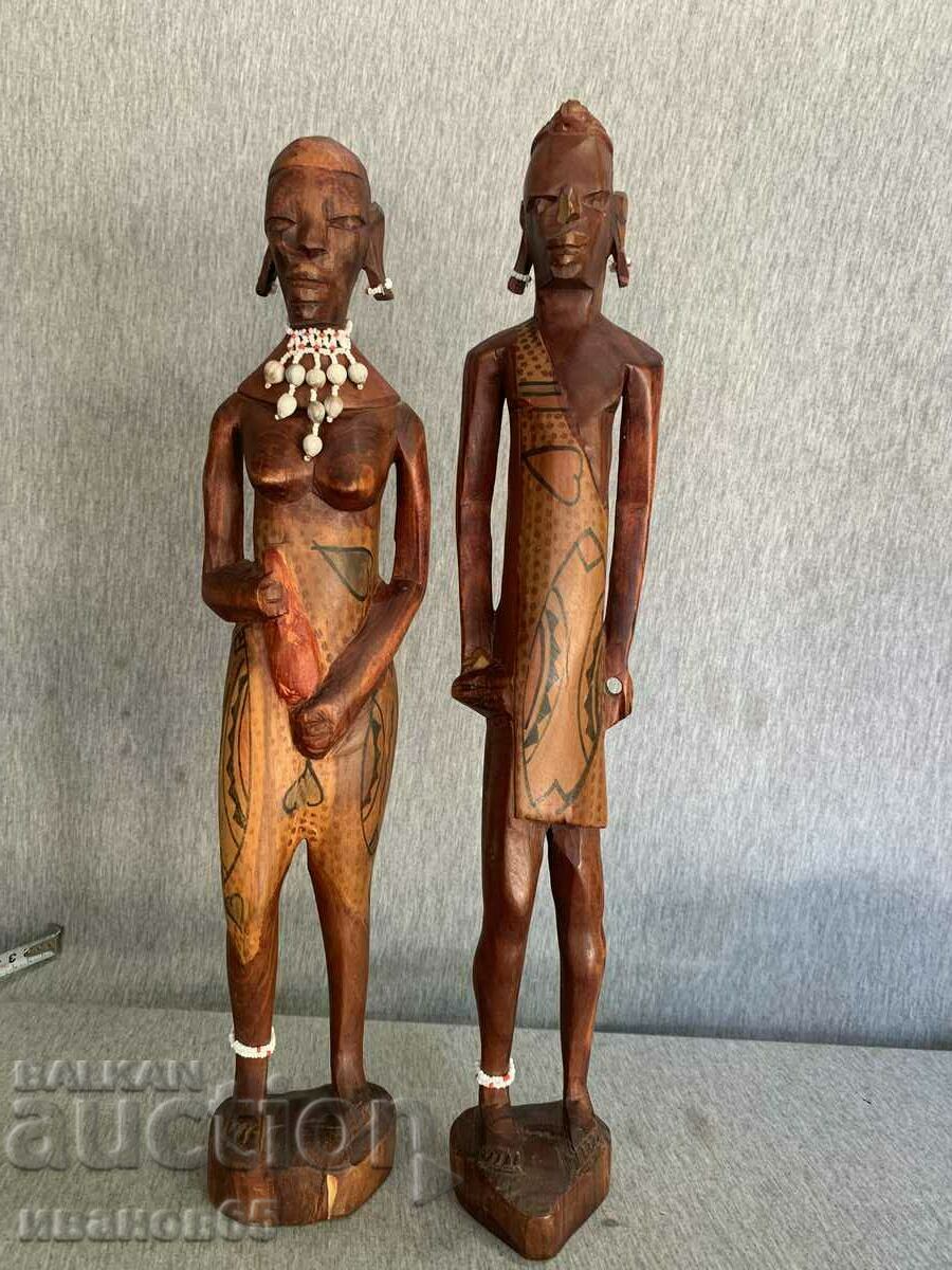 African wooden figures figurines