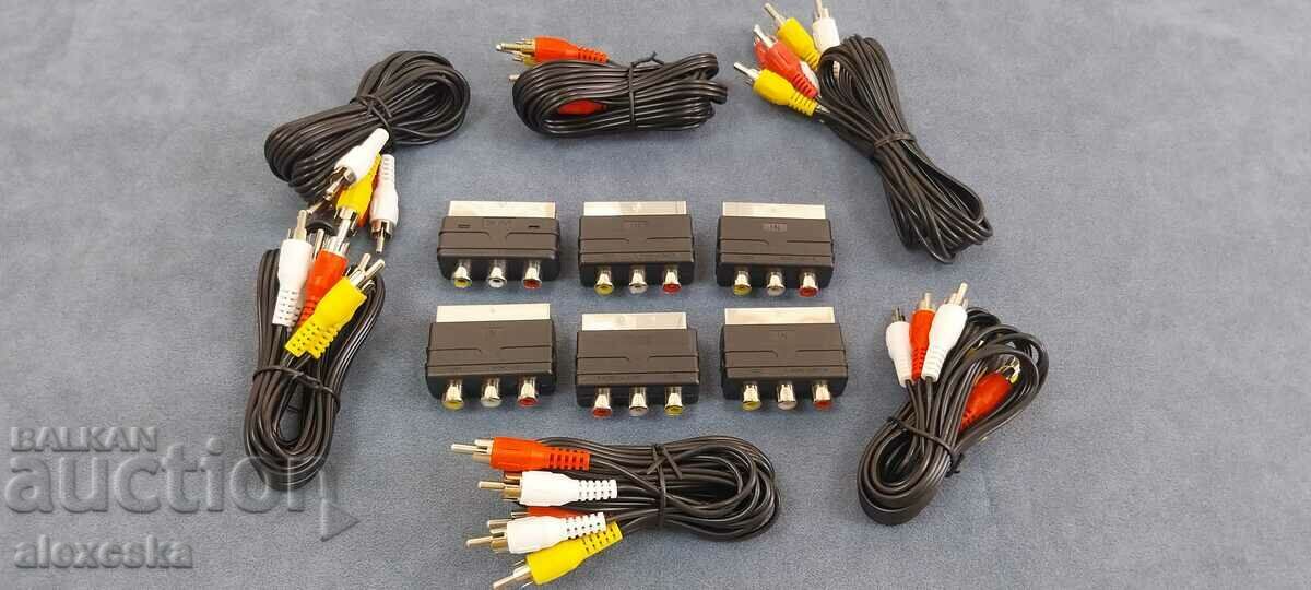 Lot of AV cables and components