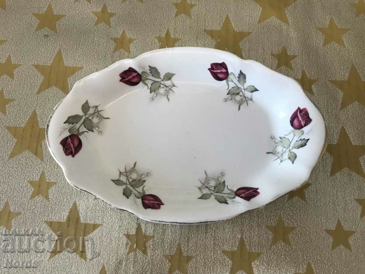 Porcelain saucer with markings