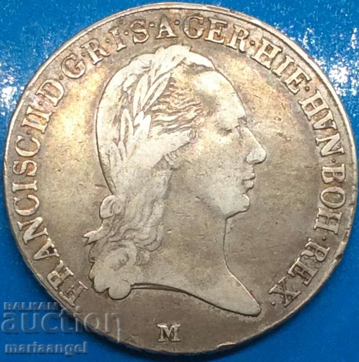 Austria 1 Thaler 1796 M - Milano pentru Italia Franz II - rar