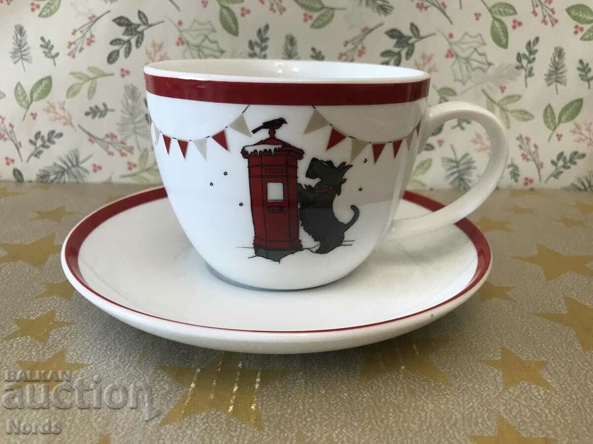 Porcelain double set with puppy